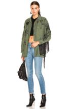 R13 Embroidered Surplus Fringe Shirt In Green