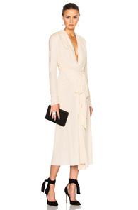 Tome Bow Drape Dress In Neutrals