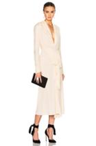 Tome Bow Drape Dress In Neutrals