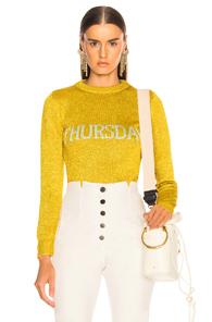 Alberta Ferretti Thursday Lurex Crewneck Sweater In Gold