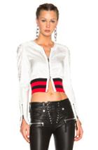Alexander Wang High Neck Bomber Jacket In White
