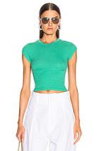 Enza Costa Cropped Tee In Green