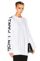 Baja East French Terry Graphic Sleeve Sweatshirt In White