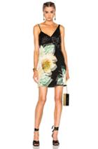 Lanvin Sleeveless Mini Dress In Black,floral,green