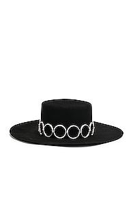 Saint Laurent Circle Belt Hat In Black