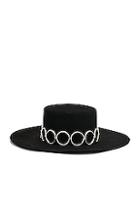 Saint Laurent Circle Belt Hat In Black