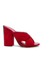 Alumnae Soft X-slide Block Suede Heel Sandals In Red
