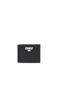 Givenchy Paris Print On Money Clip Wallet In Black