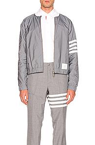 Thom Browne Technical Bomber Jacket In Gray