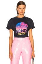 Fendi Palace Embellished Graphic Tee In Blue