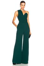 Brandon Maxwell One Shoulder Jumpsuit In Green