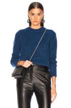 Helmut Lang Brushed Crew Neck Sweater In Blue