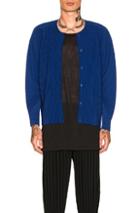 Issey Miyake Homme Plisse Pleated Cardigan In Blue