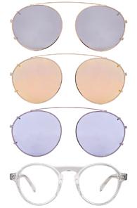 Westward Leaning Dyad 8 Sunglasses With Interchangeable Clips In White