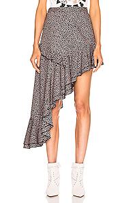 Sandy Liang Chet Skirt In Black,floral,pink