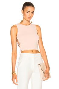 Jonathan Simkhai Fwrd Exclusive Knit Lace-up Top In Neutrals