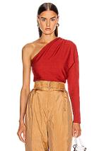 The Range Alloy Rib One Shoulder Top In Orange