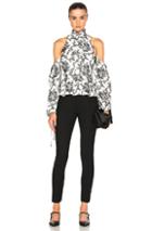 Erdem Azalea Top In Black,white,floral