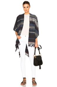 Lemlem Yohannes Wrap Poncho In Blue,geometric Print