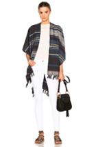 Lemlem Yohannes Wrap Poncho In Blue,geometric Print