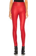 Sprwmn High Waist Leather Ankle Legging In Red