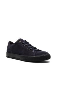 Lanvin Nubuck Low Top Sneakers In Blue,red
