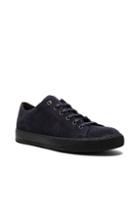 Lanvin Nubuck Low Top Sneakers In Blue,red