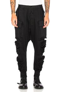 Unravel Terry Parachutes Cargo Pants In Black