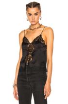 Alexander Wang Button Down Cami Lace Top In Black