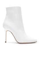 Manolo Blahnik Leather Insopo 105 Booties In White