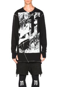 11 By Boris Bidjan Saberi Long Sleeve Printed Logo Tee In Black
