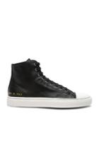 Common Projects Leather High Tournament Cap Toe Sneakers In Black