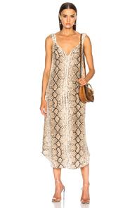 Smythe Elastic Slip Dress In Neutrals,animal Print