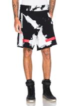 Off-white White Liquid Spots Shorts In Black,abstract