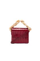 Marques ' Almeida Chain Bag In Red,animal Print