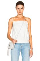 Frame Denim Raw Silk Top In White