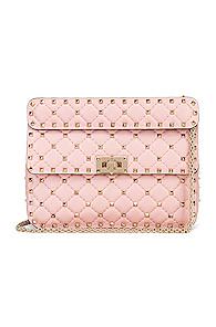 Valentino Medium Rockstud Spike Shoulder Bag In Pink