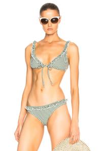 Solid & Striped Milly Bikini Top In Green