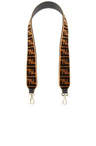 Fendi Ff Velvet Bag Strap In Brown