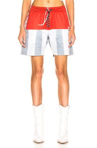 Adidas By Alexander Wang Photocopy Short In Gray,red,stripes,white