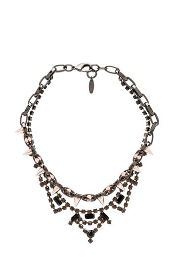 Joomi Lim Crystal And Spike Necklace In Metallics
