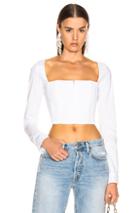 Fleur Du Mal Straight Neck Long Sleeve Top In White