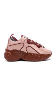 Acne Studios Leather Manhattan Sneakers In Pink