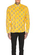 Jacquemus Long Sleeve Printed Shirt In Orange,tropical