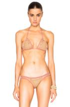 She Made Me Mihira Sliding Triangle Bikini Top In Neutrals,pink