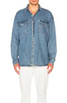 Fear Of God Denim Oversized Button Up In Blue
