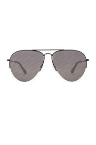 Balenciaga Logo Aviator Sunglasses In Black