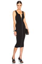 T By Alexander Wang Rib Knit Zip Tank Dress In Black