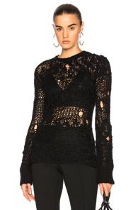 Helmut Lang Open Knit Tunic Sweater In Black