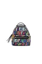 Fendi Mini Ff Embroidered Backpack In Black